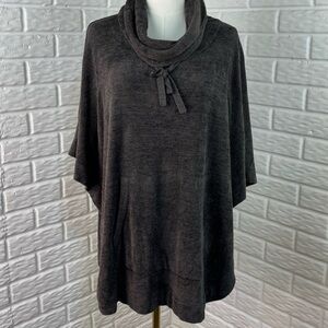 Barefoot Dreams Charcoal Cape with Cowl Neck